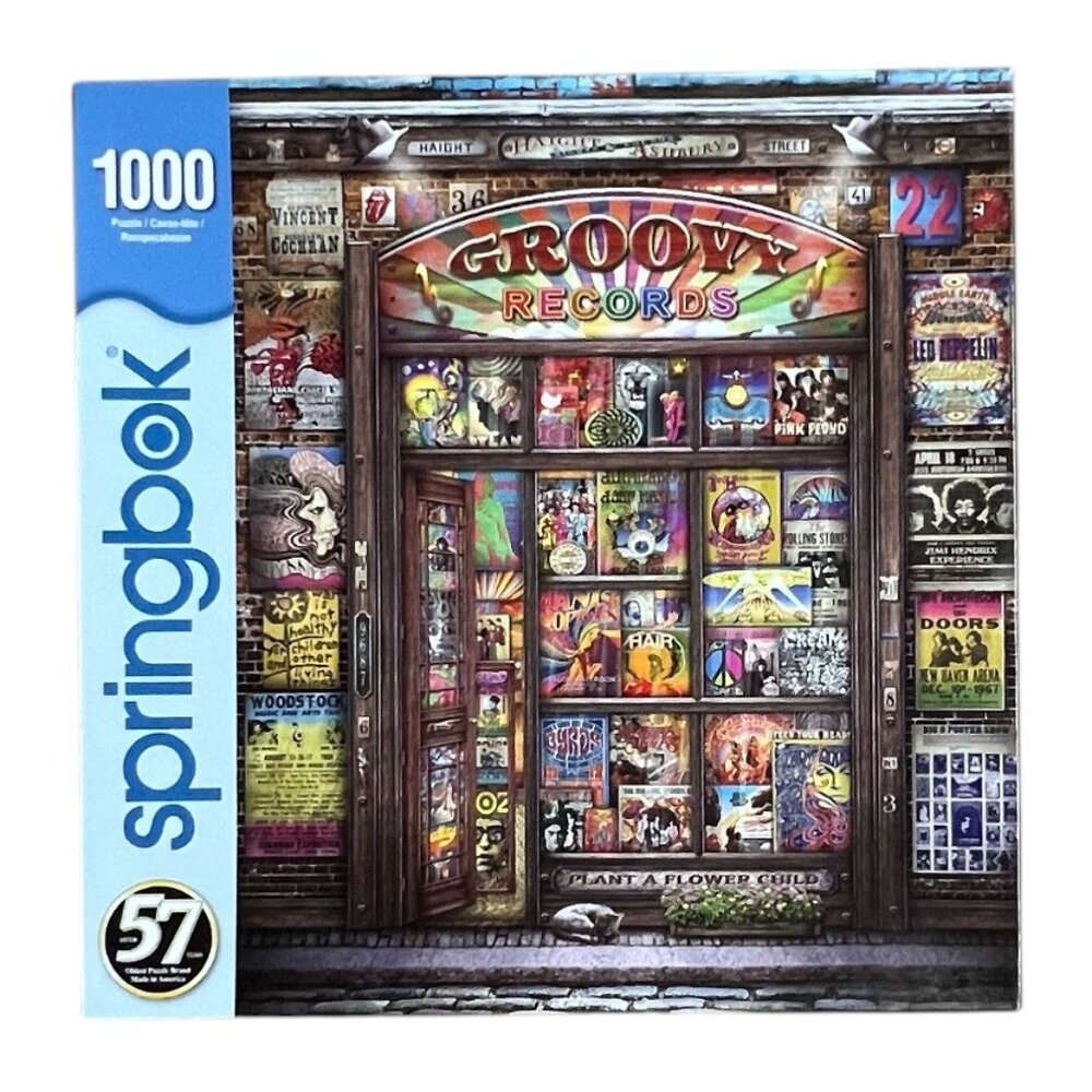 Springbok 1000 Piece Classic Rock Puzzle: Groovy Records